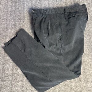 Mens Tommy Bahama Pleated Black Slacks Dress Pants 80% Silk 33 * 34